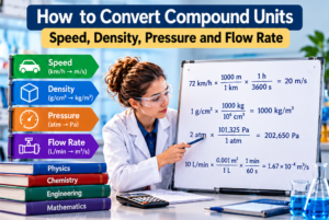 How to convert compound units for speed density pressure and flow rate